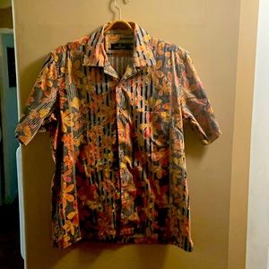 Bugatchi Short Sleeve shirt- 58% polyester,42% cotton